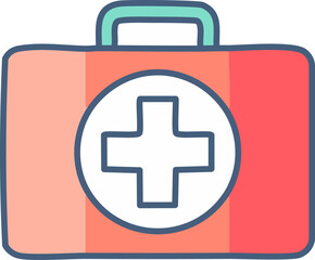 Obraz premium First Aid Kit Vector Icon for Medical Emergency