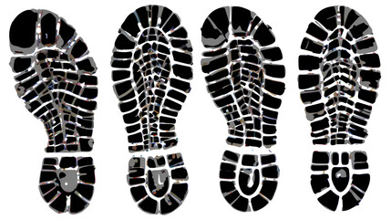 Step footprints paths. footstep prints and shoe steps . shoe tread footprints vector illustration isolated on white background.