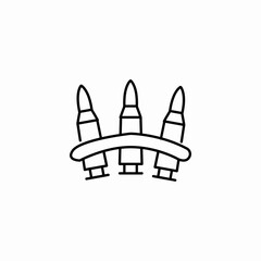 ammo belt bullets icon sign vector