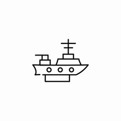 military boat side view icon sign vector
