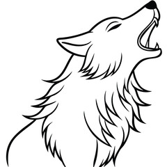 Majestic wolf howling at the moon in a wild animal vector collection
