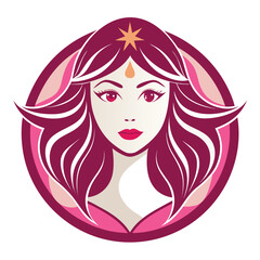 Elegant feminine face logo design for a beauty salon spa or cosmetic brand
