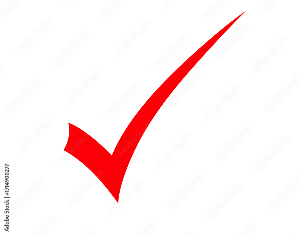 Poster red check mark symbol isolated on transparent background