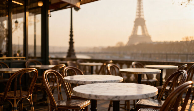 cafe tables and chairs in paris 
