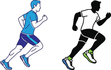 Dynamic Vector Illustration of a Man Running