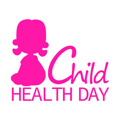 Pink lettering with a silhouette of a little girl for Child Health Day