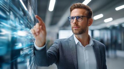 Innovation Strategy Workshop: Eastern European Technology Consultant Explores Digital Transformation Roadmaps on Interactive Smart Board. Using Innovation Analytics Platform He Gui