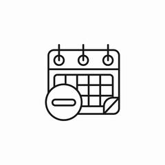 calendar remove event icon sign vector
