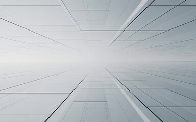 Abstract architectural lines and geometric shapes creating a futuristic urban perspective vanishing point