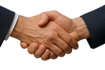 business handshake isolated on white background