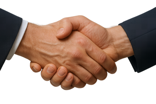 business handshake isolated on white background - Powered by Adobe