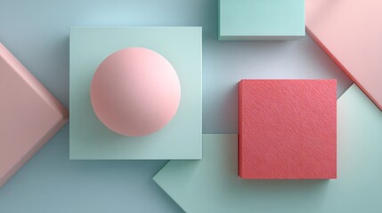 Radiant Pink Paper Sphere and Triangle Composition &ndash; Tactile Office Supplies Visual for Sustainable Branding and Digital Wellness Campaigns