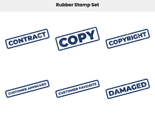 Rubber Stamp Set with Copyright Contract Copy Damaged Customer Favorite