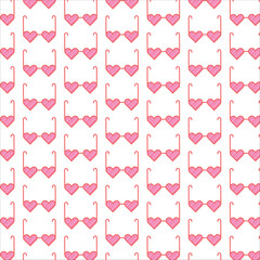 Pink Heart Sunglasses Repeat Pattern