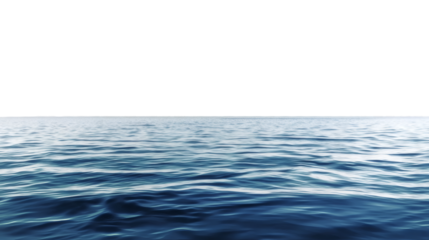 Blue ocean surface isolated on transparent background