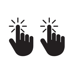 Black and White Finger Tap Icons