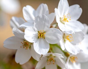 Obraz premium Close-up of delicate cherry blossoms