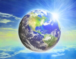 Naklejka premium 自然と調和する地球の幻想的な風景。