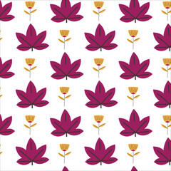Abstract Floral and Leaf Repeat Pattern