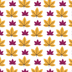  Purple and Gold Autumn Leaf Repeat Pattern