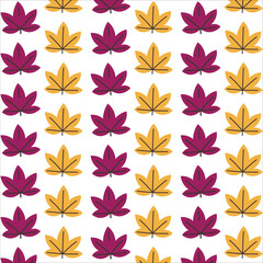 Purple and Gold Autumn Leaf Repeat Pattern