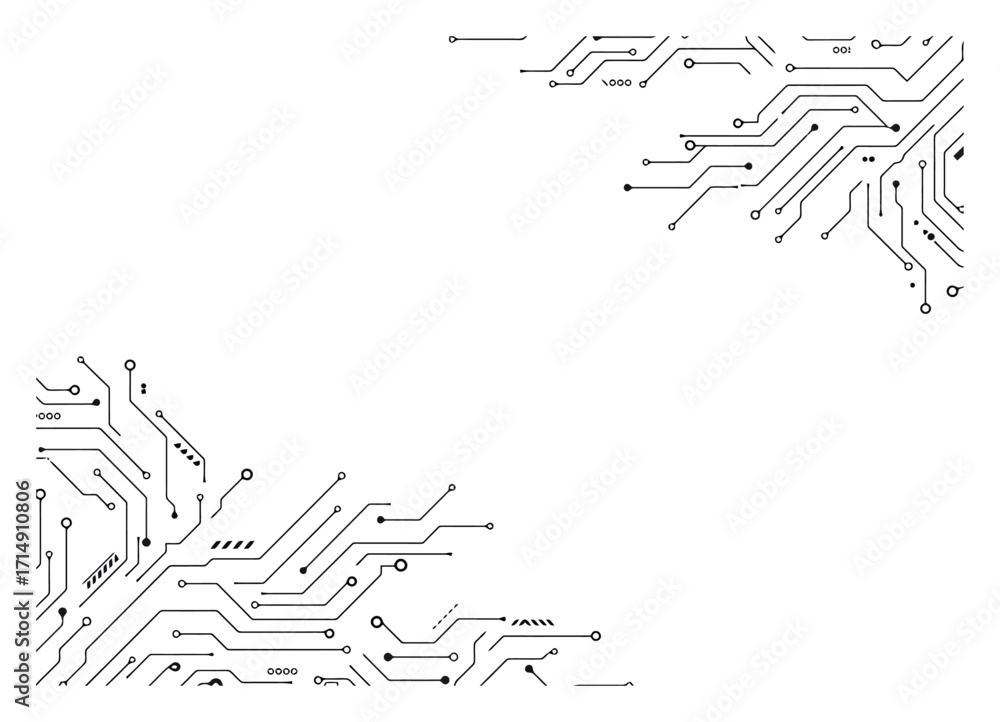 Aufkleber geometric tech background with circuit pathways