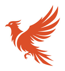 Obraz premium Minimalist Flame Bird Vector Illustration