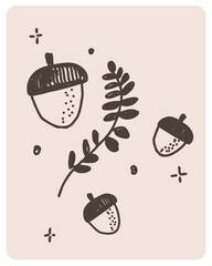 Fall Acorn_Graphic Arrangement Two