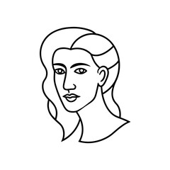 abstract face profile line art 