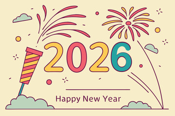 animation happy new year animation with firework