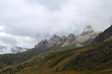 Naklejka premium Mountain landscape in the alps - Giau pass
