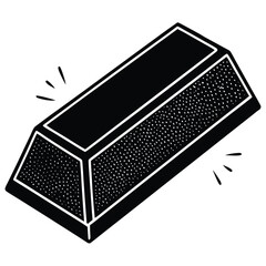 gold bar vector on white background