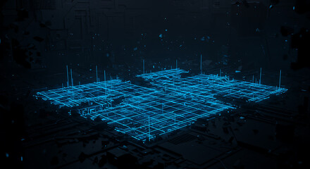 Digital Network Grid with Data Flow and Connectivity
