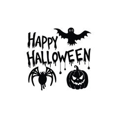 Fototapeta premium Happy Halloween Dripping Pumpkin Grin Above