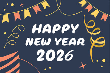 banner festive new year banner with garlands go