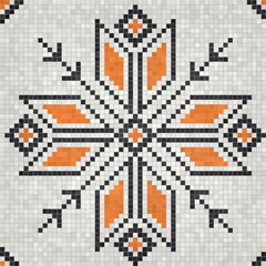 Mosaic tiles decorative background, seamless repeating vector pattern template for  wallpaper, background, wood print, metal print, plastic print, glass print, decor