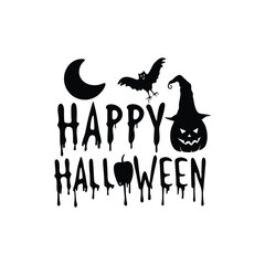 Black and White Happy Halloween Dripping Font