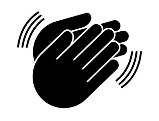 Obraz premium Icon with applauding hands. Symbol of applause, gesture of victory, clapping hands. Congratulations, celebration, and success. EPS 10 Vector illustration