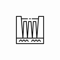 hydroelectric dam structure icon sign vector
