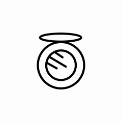 powder compact makeup icon sign vector