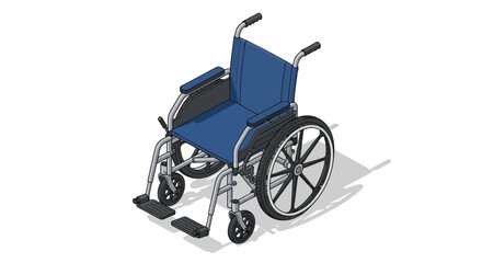 Fototapeta premium Blue and Silver Wheelchair for Mobility and Assistance.