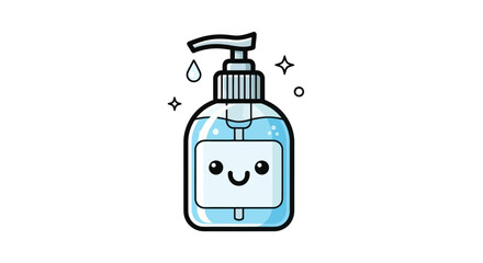Cute Cartoon Hand Sanitizer Dispenser with Happy Face.