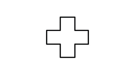 Obraz premium Simple Black Outline Cross Symbol.