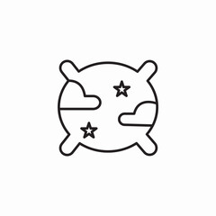 celestial sky pillow icon sign vector