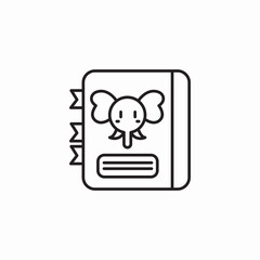 elephant baby book icon sign vector