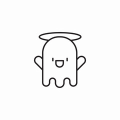 happy ghost angel icon sign vector