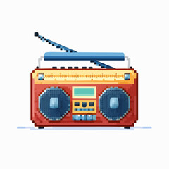 Retro cassette tape vector illustration of vintage audio music player