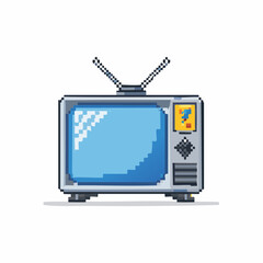 Retro TV set with antenna vintage television display illustration
