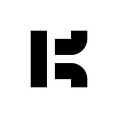 Letter KE negative space monogram logo