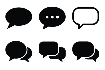 Chat icon black color and white background